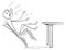 Cartoon Illustration of Man Rocking and Falling with Chair