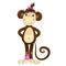 Cartoon illustration of monkey female.