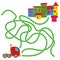 Cartoon Illustration of Paths or Maze Puzzle Activity Game Kids learning games collection