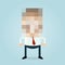 Cartoon illustration of a pixelated businessman who wants to anonymous