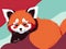 Cartoon illustration of Red Panda (Ailurus fulgens). Generative Ai