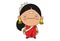 Cartoon Illustration Of South Indian Woman.