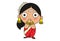 Cartoon Illustration Of South Indian Woman.