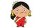 Cartoon Illustration Of South Indian Woman.