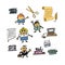 Cartoon illustration. Ðžffice cartoon characters and accessories