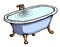 Cartoon image of bath full of water