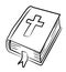Cartoon image of Bible Icon. Religion symbol
