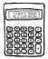 Cartoon image of Calculator Icon. Mathematics symbol