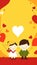 Cartoon image cute children friendship illustration romantic illustration