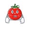 Cartoon image design tomato kitchen timer showing worried face