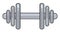 Cartoon image of Dumbbell Icon. Barbell symbol