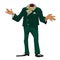 Cartoon image of headless businessman