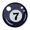 Cartoon image of Pool ball Icon. Billiard symbol