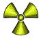 Cartoon image of Radio Active Icon. Radioactive sign. Radiation