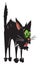 Cartoon image of scared black cat