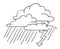 Cartoon image of Storm Icon. Rainstorm symbol