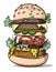 Cartoon image of tasty burger