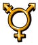 Cartoon image of Transgender Icon. Gender symbol