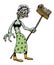 Cartoon image of undead monster lady cleaning