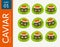 Cartoon images of Caviar Sushi. First set. Vector Illustration