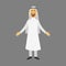 Cartoon images set of arab man in traditional arabic clothing vector illustration