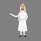 Cartoon images set of arab man in traditional arabic clothing vector illustration