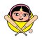 Cartoon Indian Woman Baseball Mascot