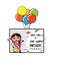 Cartoon Indian Woman Happy Birthday Wishes