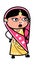 Cartoon Indian Woman Listening