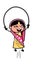 Cartoon Indian Woman Skipping Rope