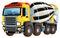 cartoon industry heavy duty truck concrete mixer illustration for children