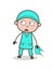 Cartoon Innocent Fearful Doctor Face Vector Illustration