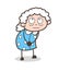 Cartoon Innocent Granny Face Expression Vector Illustration