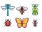 Cartoon insects icon set