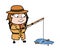 Cartoon Investigator Fishing