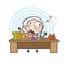 Cartoon Irritated Old Woman Worried by Insect Vector Illustration