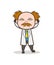 Cartoon Irritated Scientist Don`t Want to Hear Vector Concept