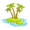 Cartoon island with palms