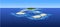 Cartoon islands in the ocean the view from the top