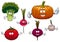 Cartoon isolated funny vegetable characters