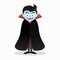 Cartoon isolated scary vampire character illustration for Halloween
