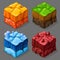 Cartoon Isometric Cubes Set
