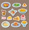 Cartoon Italian food stickers