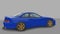 Cartoon japan tuned car on Grey background. side view . Vector illustration. Motorsport