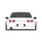 Cartoon japan tuned car isolated. Back view. Vector illustration