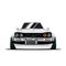 Cartoon japan tuned old car isolated. Front view. Vector illustration