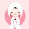 Cartoon japanese wedding woman