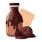 cartoon jar holds organic chocolate milk