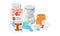 Cartoon jars with pills set