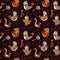 Cartoon jazz orchestra concept wallpaper. Birds sing and dancing. Seamless pattern can be used for wallpaper, pattern fills, web